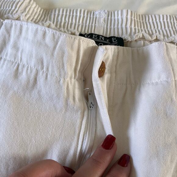 NWT Vtg Y2K 2000s High Rise White Pleat Front Stretch Waist Shorts Plus Sz 24 - Picture 5 of 10